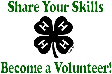 Share Your Skllls. Become a 4-H Volunteer logo